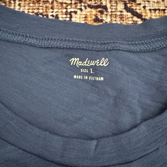 Blue Crew Neck T-Shirt with Pocket - Picture 2 of 3